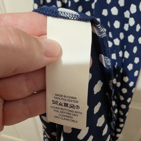 Kate Spade Navy Cloud Dot Sleeveless Shirtdress Midi Size 4/6 EUC Preppy Summer - Picture 3 of 4